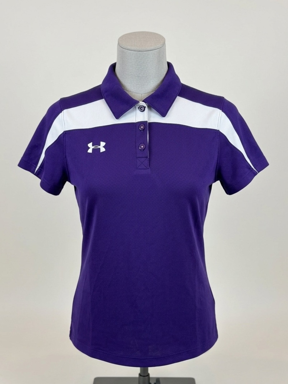 Under Armour Semi-Fitted Purple Polo Golf Shirt Women's Large